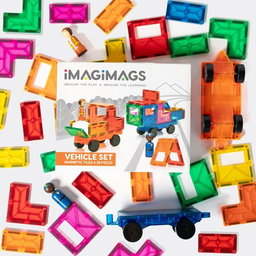 28-Piece Magnetic Tiles Vehicle Set