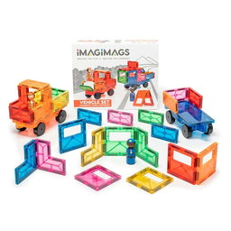 28-Piece Magnetic Tiles Vehicle Set