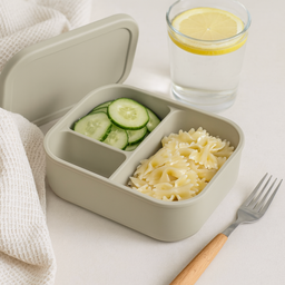 2x Silicone Lunch Boxes with Dividers