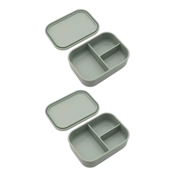 2x Silicone Lunch Boxes with Dividers