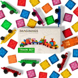 18-Piece Train Magnetic Tiles Set