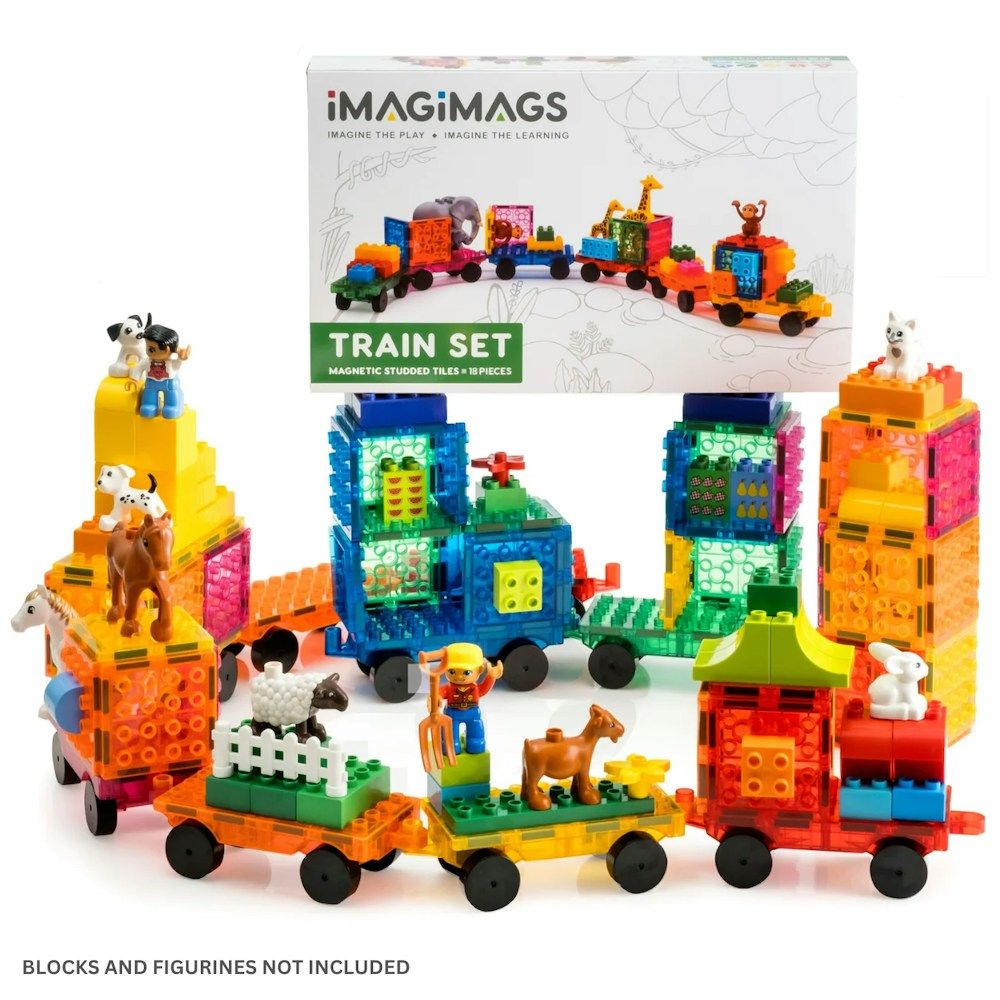 18-Piece Train Magnetic Tiles Set_1
