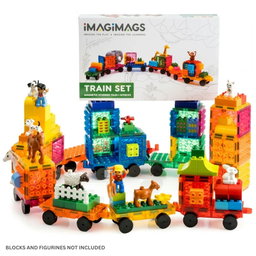 18-Piece Train Magnetic Tiles Set