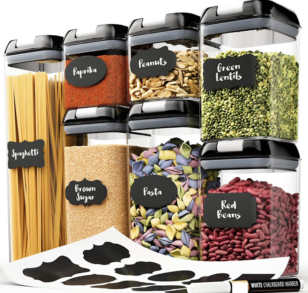 7-Piece Air Tight Food Storage Containers with Labels & Marker_0