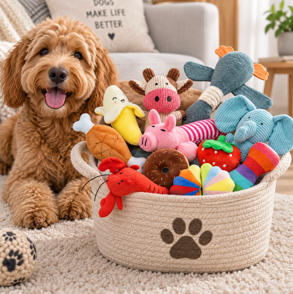 12-Piece Plush Dog Toy Set with Built-in Squeakers_1