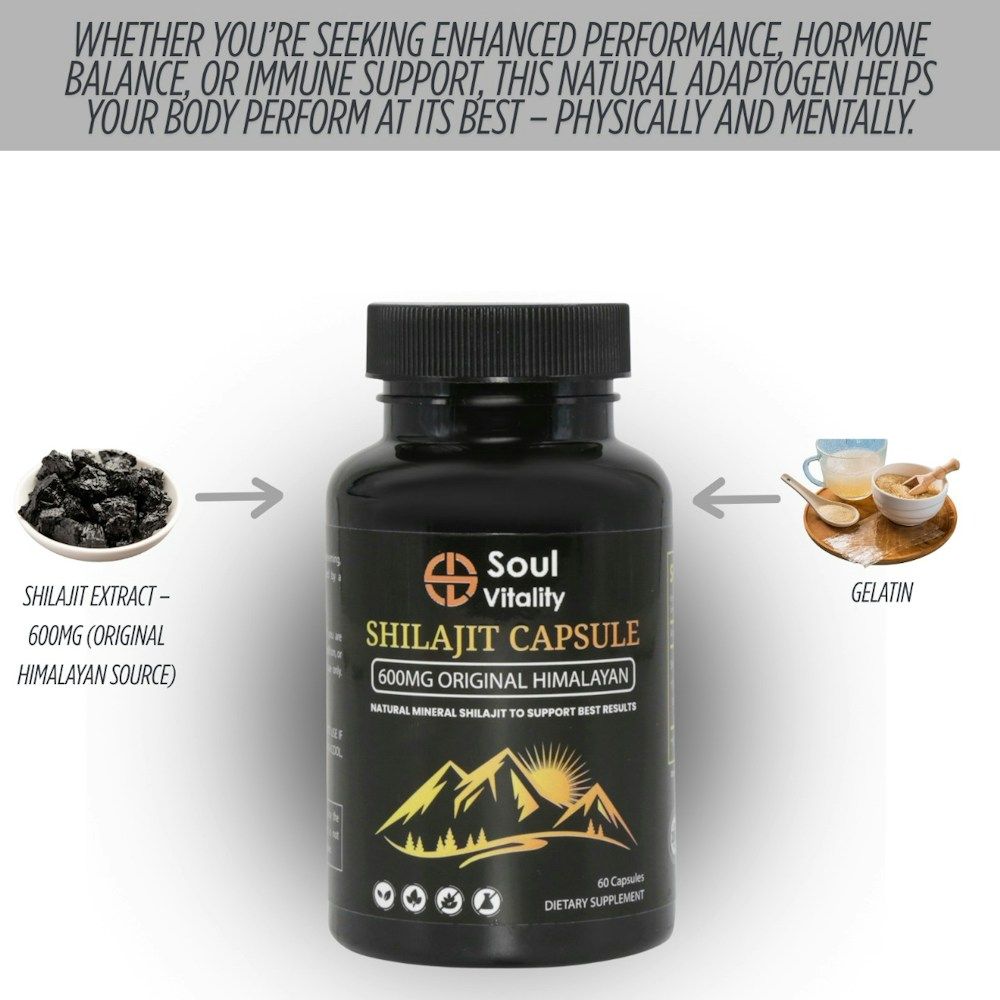 Shilajit with 600mg Original Himalayan Capsules (60's)_2