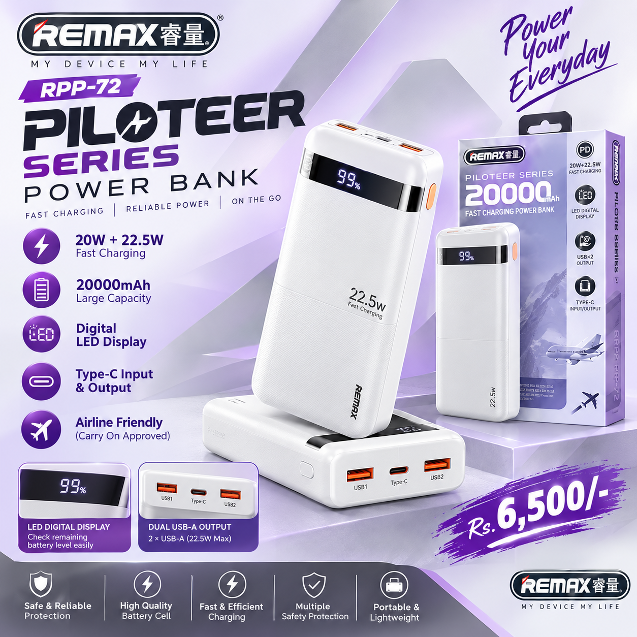 REMAX RPP-72 PILOTEER SERIES POWER BANK