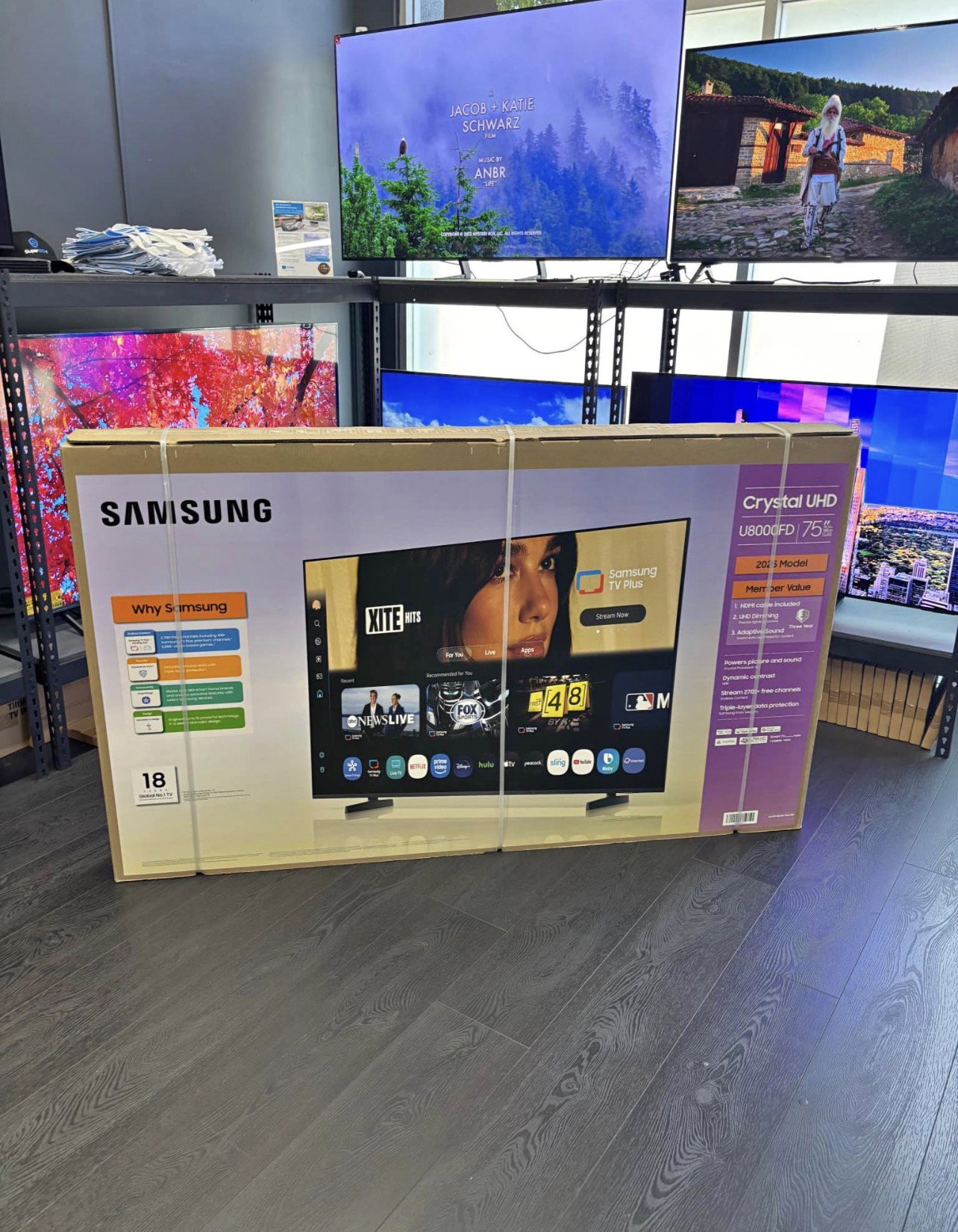 Samsung Crystal UHD U8000FD 75 بوصة – تلفاز ذكي 4K موديل 2025 – ضمان 6 أشهر