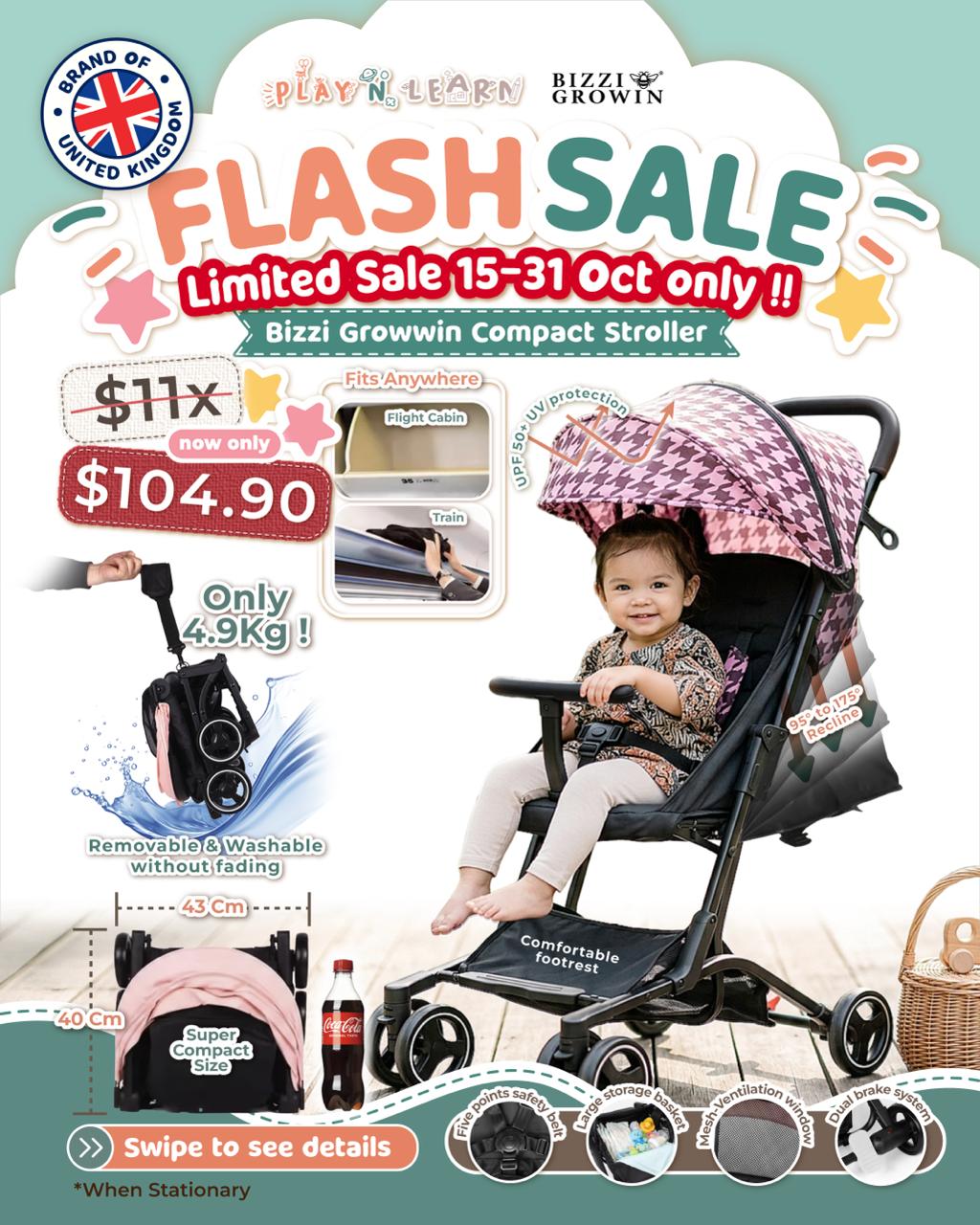 🇬🇧BIZZI GROWIN THE NOMAD – COMPACT STROLLER 