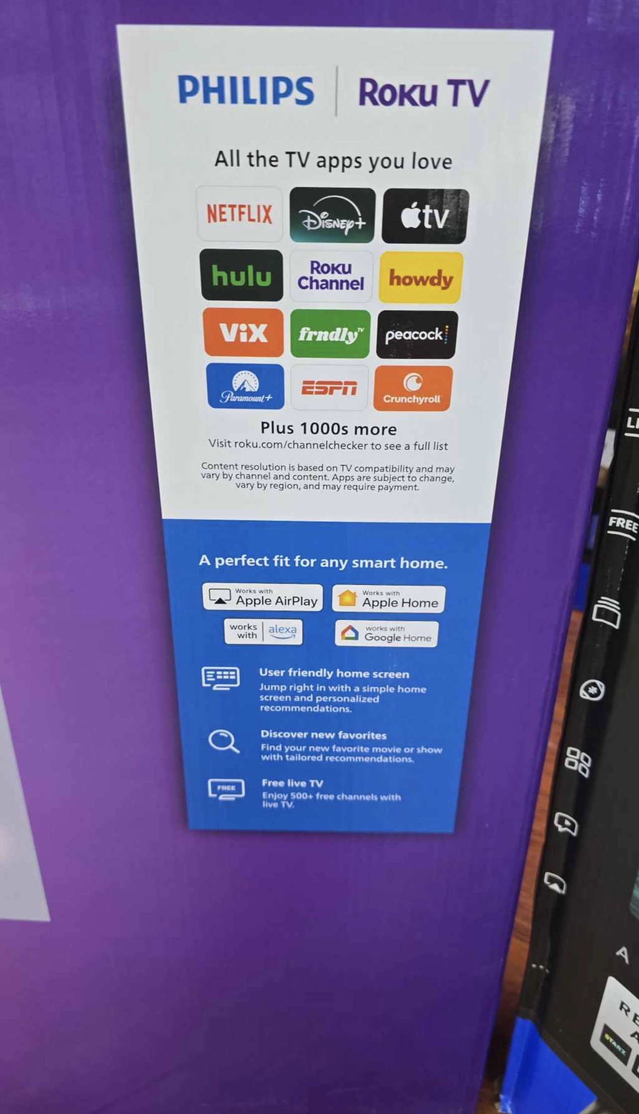 Philips Roku TV 60 بوصة – Series 7656 – تلفاز ذكي QLED 4K UHD HDR – ضمان 6 أشهر_1