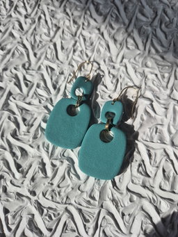 Retro window drops - muted teal