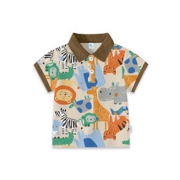 KAOS ATASAN POLO WANGKI ANIMAL IN ZOO MOCCA