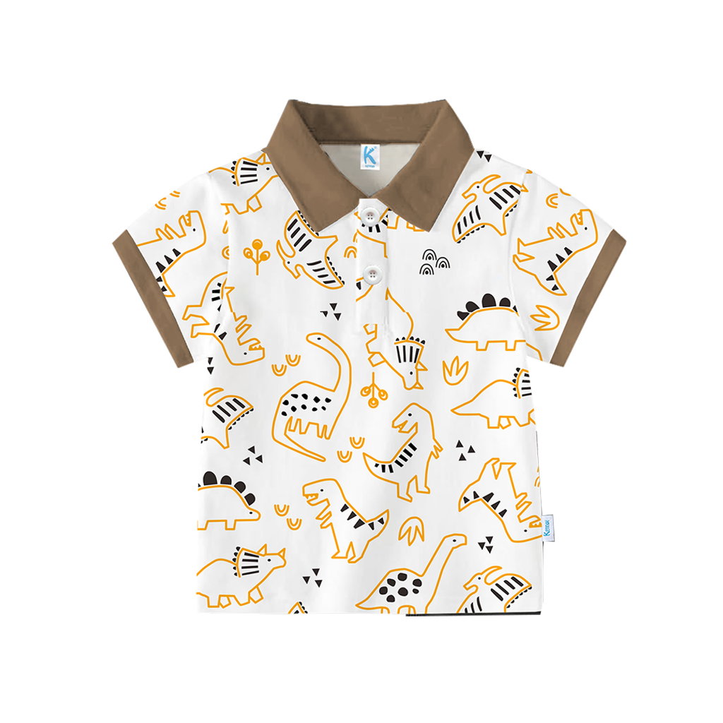 KAOS ATASAN POLO WANGKI DINO LINE MOCCA
