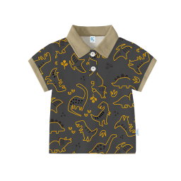 KAOS ATASAN POLO WANGKI DINO LINE OLD GREY