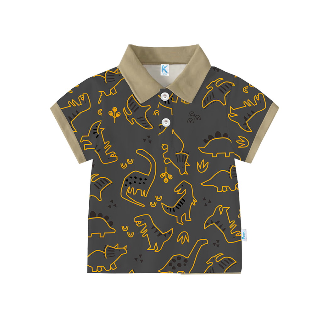 KAOS ATASAN POLO WANGKI DINO LINE OLD GREY