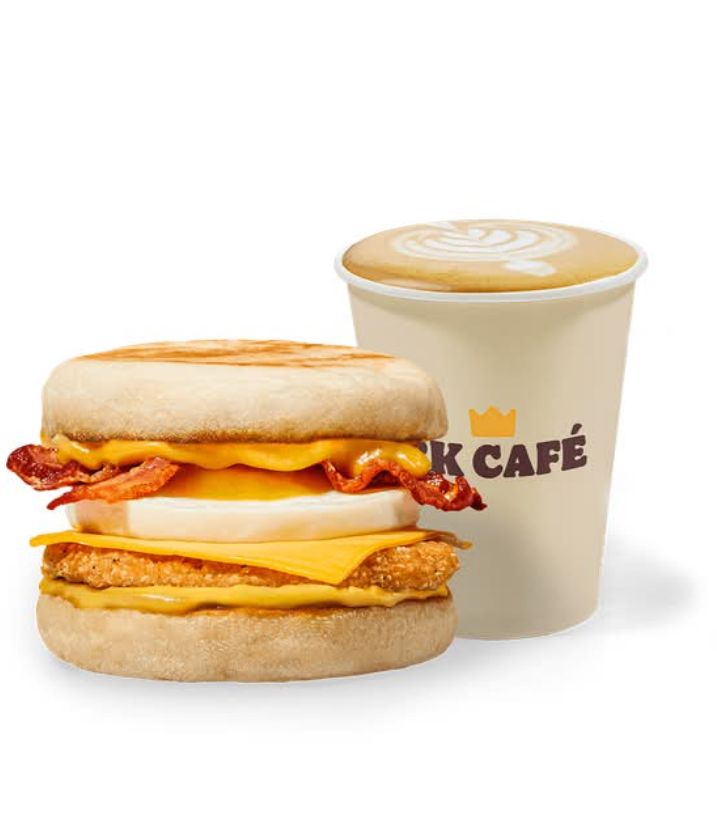 Chicken bacon English muffin & coffee 