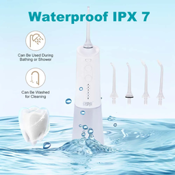 High Pressure Portable Electric Water Flosser, a cordless dental oral irrigator with a 300ml water tank. 