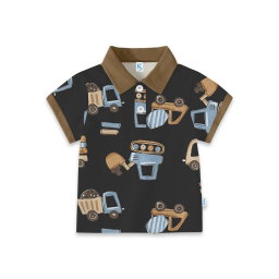 KAOS ATASAN POLO WANGKI TRUCK AND DIGGER BLACK
