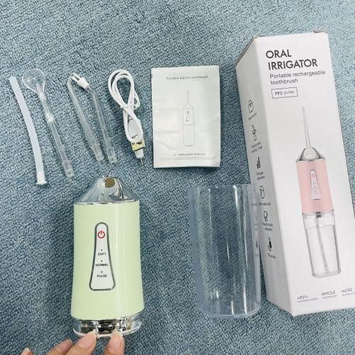 Portable Green Cordless Electric Water Flosser And Oral Irrigator With a 230ml Water Tank _5