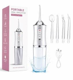 Portable Green Cordless Electric Water Flosser And Oral Irrigator With a 230ml Water Tank 