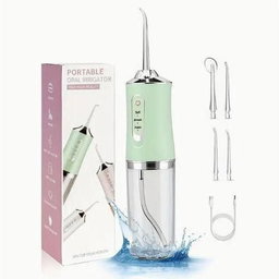 Portable Green Cordless Electric Water Flosser And Oral Irrigator With a 230ml Water Tank 