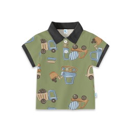 KAOS ATASAN POLO WANGKI TRUCK AND DIGGER MOSS GREEN