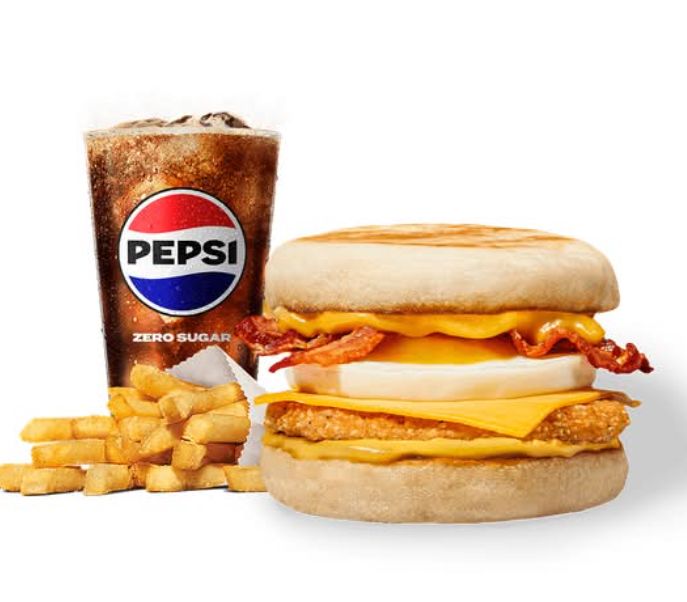 Chicken bacon English muffin Meal 