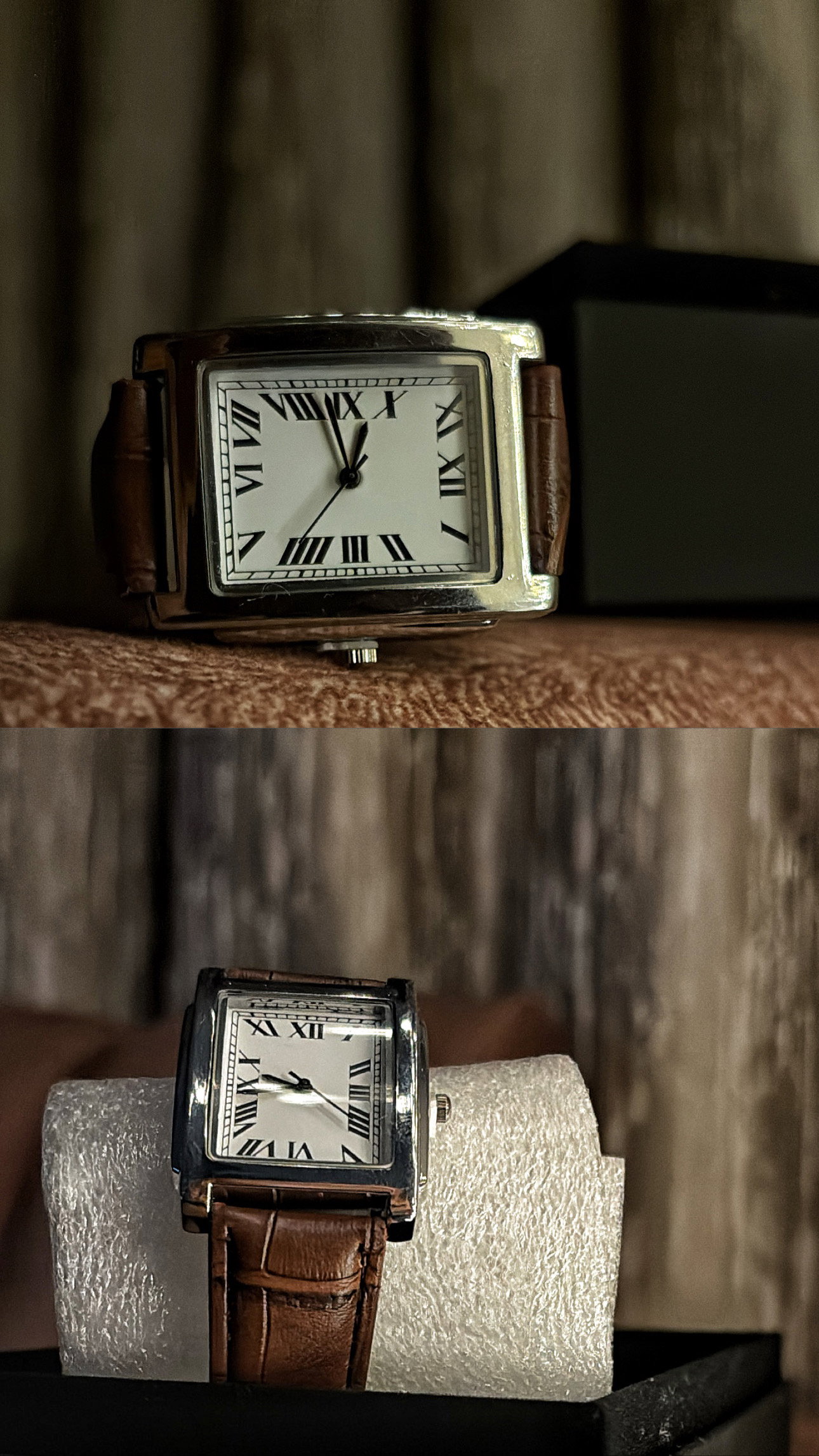 ⁠Veloria - Classic Square Tank Watch (Brown)⁠_0