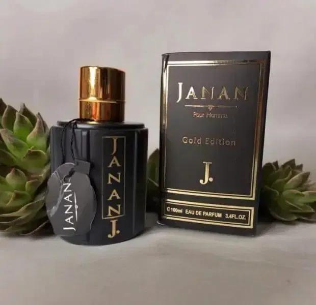 *Product Name*: Janan Gold Edition Perfume for Men 100ml Black *Product Description*: Make a bold statement with this Janan Gold Edition fragrance – crafted for the modern Pakistani man who demands both style and substance. Perfect for office wear, weddings, or casual outings, this long-lasting scent stays fresh through the day without overpowering. Its sleek black bottle with a luxurious gold cap adds a touch of elegance to your everyday look, making it a standout gift or personal treat.  This premium quality perfume is built to last. The durable glass bottle protects the rich citrus, floral, and woody notes from degradation, ensuring your fragrance remains potent and aromatic. The elegant design, inspired by contemporary Pakistani tastes, makes it a stylish addition to your grooming routine. Whether you’re in Lahore, Karachi, or Islamabad, this fragrance performs flawlessly in local weather conditions.  - 100ml Eau de Parfum for long-lasting wear - Stylish black bottle with gold cap for premium look - Citrus, floral, and woody notes for balanced aroma - Sweat-resistant formula for all-day freshness - Ideal for men seeking a sophisticated scent - New arrival with best price in Pakistan *Product Details*:Fragrance: Citrus Material: Liquid Product Feature: Long Lasting Fragrance Top Note: Citrus And Fruity Middle Note: Aromatic, Floral And Woody Base Note: Vanilla, Woody, Musky Gender Type: Men Package Includes: 1 x Perfume Quantity: 100 Ml  Color: Black   Note: There might be an error of 1-3 cm due to manual measurement, and slight color differences may occur as a result _0