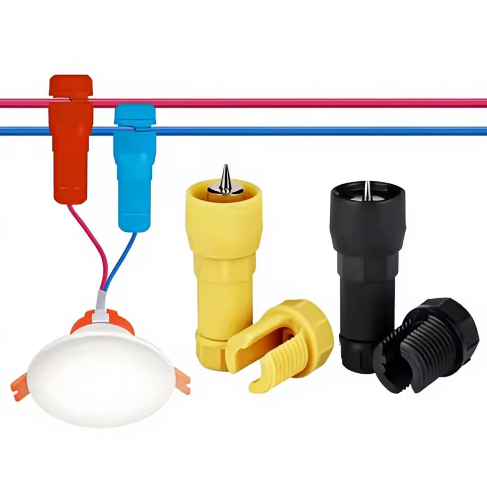 Bloque de terminales perforable tipo capota del fabricante, adaptador tipo dedal para luz, conector rápido a prueba de polvo sin cables para fuente de alimentación_0