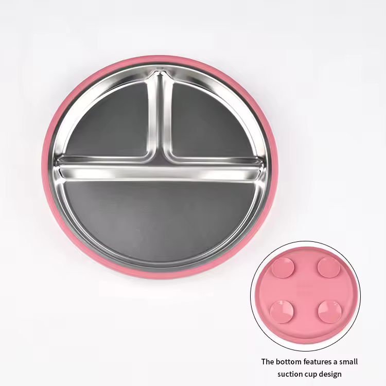 SS 304 8" Dining Plate with Suction_1