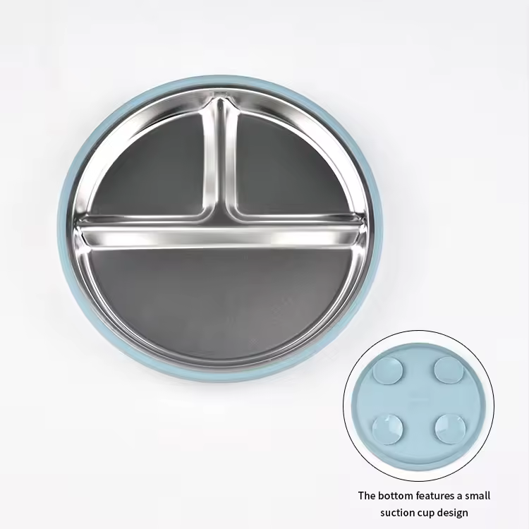 SS 304 8" Dining Plate with Suction_2