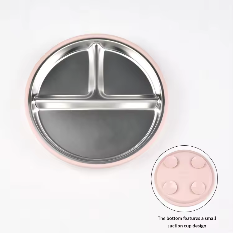 SS 304 8" Dining Plate with Suction_3