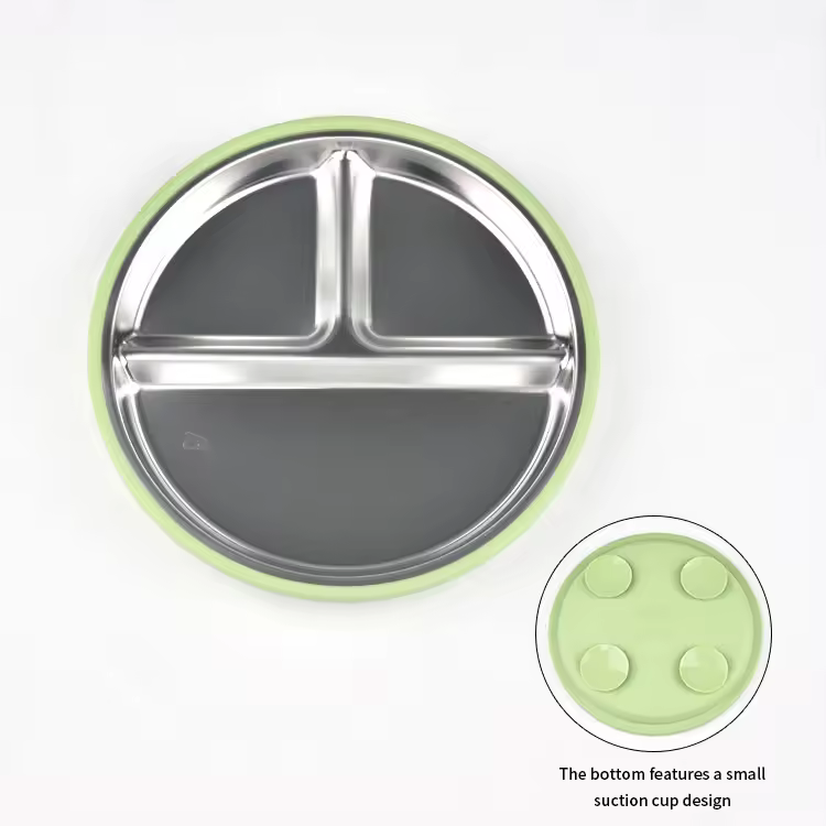 SS 304 8" Dining Plate with Suction_4