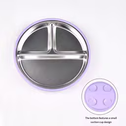 SS 304 8" Dining Plate with Suction