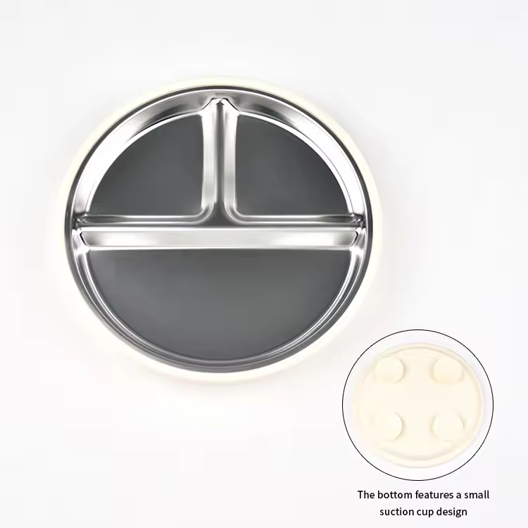SS 304 8" Dining Plate with Suction_7