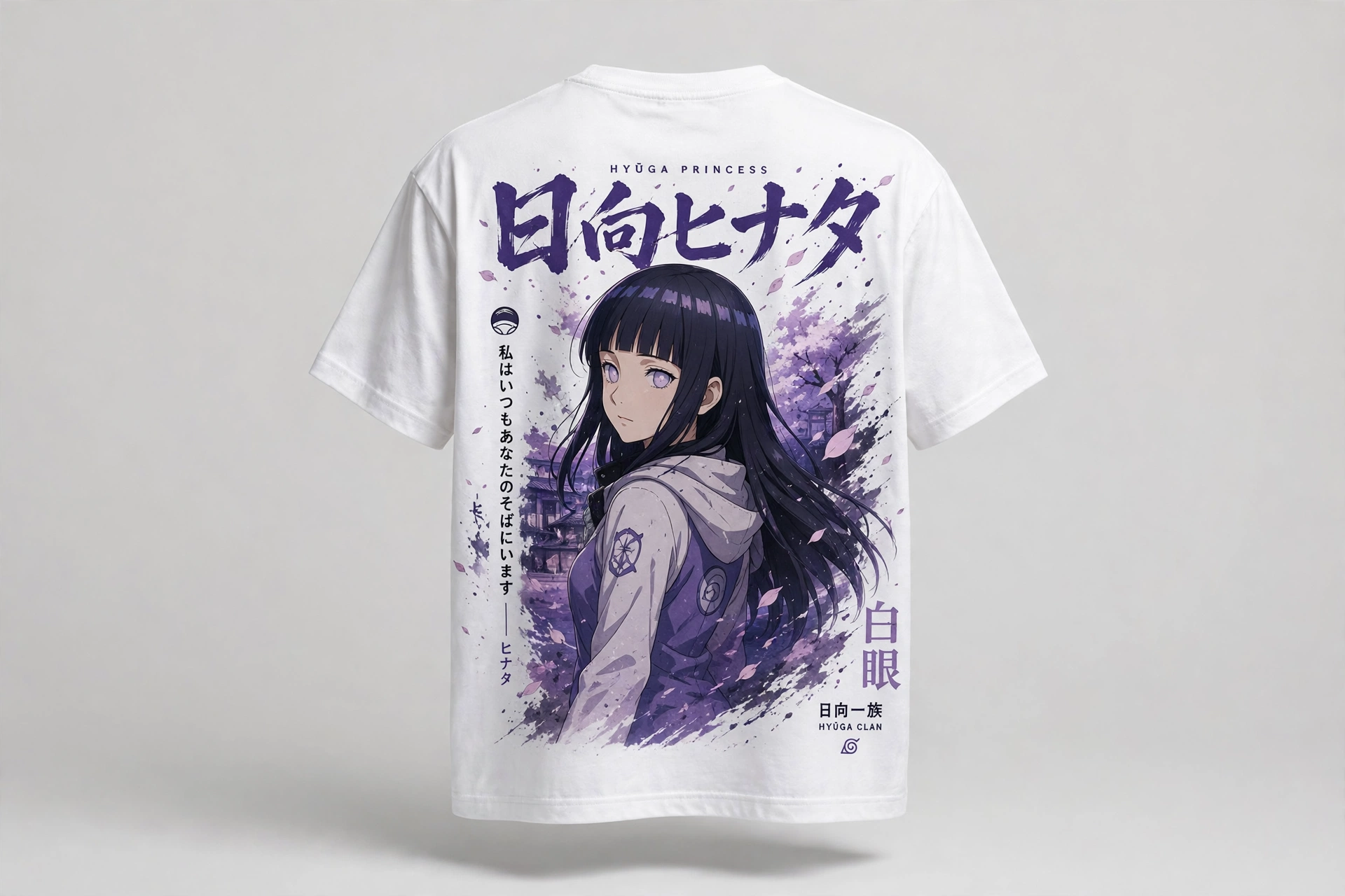 Hinata Hyuga – Byakugan Princess Oversized Anime T-Shirt | DYNOSHI_0
