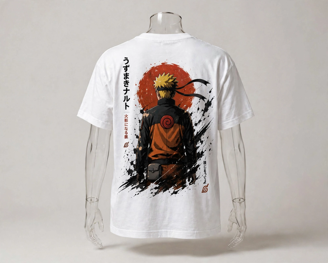 Naruto Uzumaki – White Oversized Anime T-Shirt | DYNOSHI