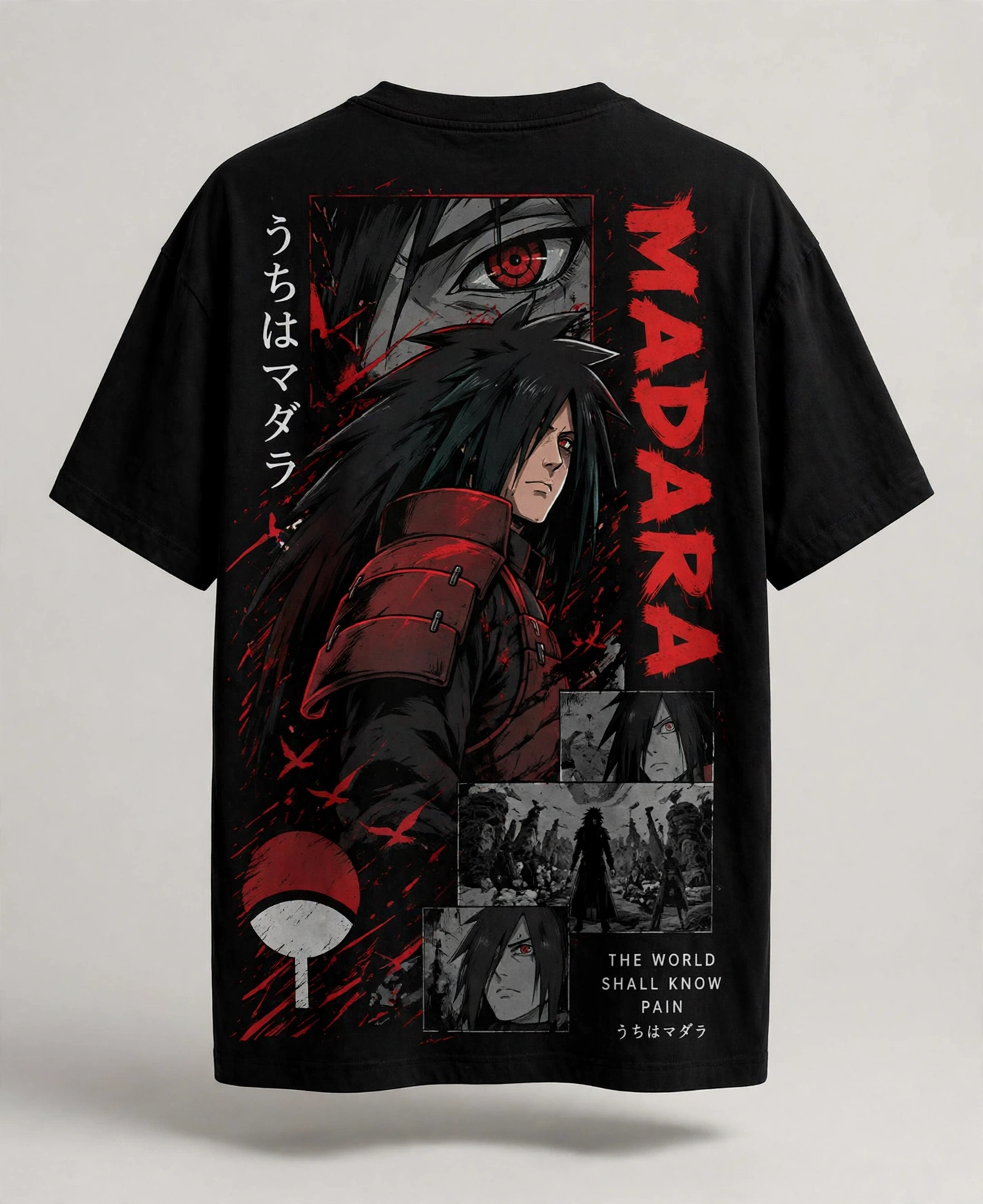 Madara Uchiha – 'The World Shall Know Pain' Black Tee_0