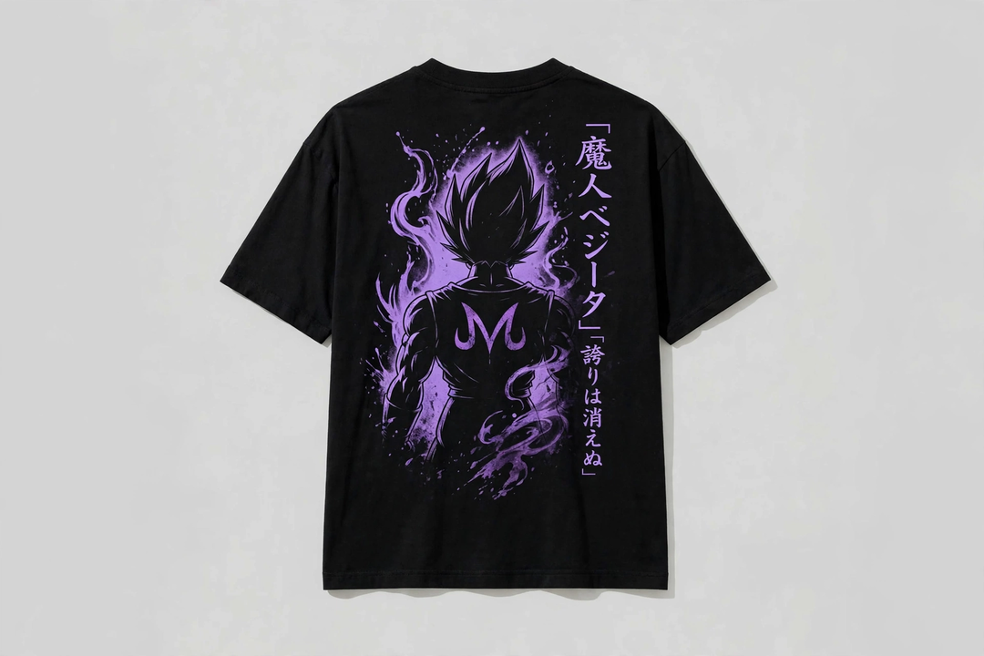 Vegeta – Prince of Saiyans Purple Aura Black Tee