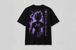 Vegeta – Prince of Saiyans Purple Aura Black Tee