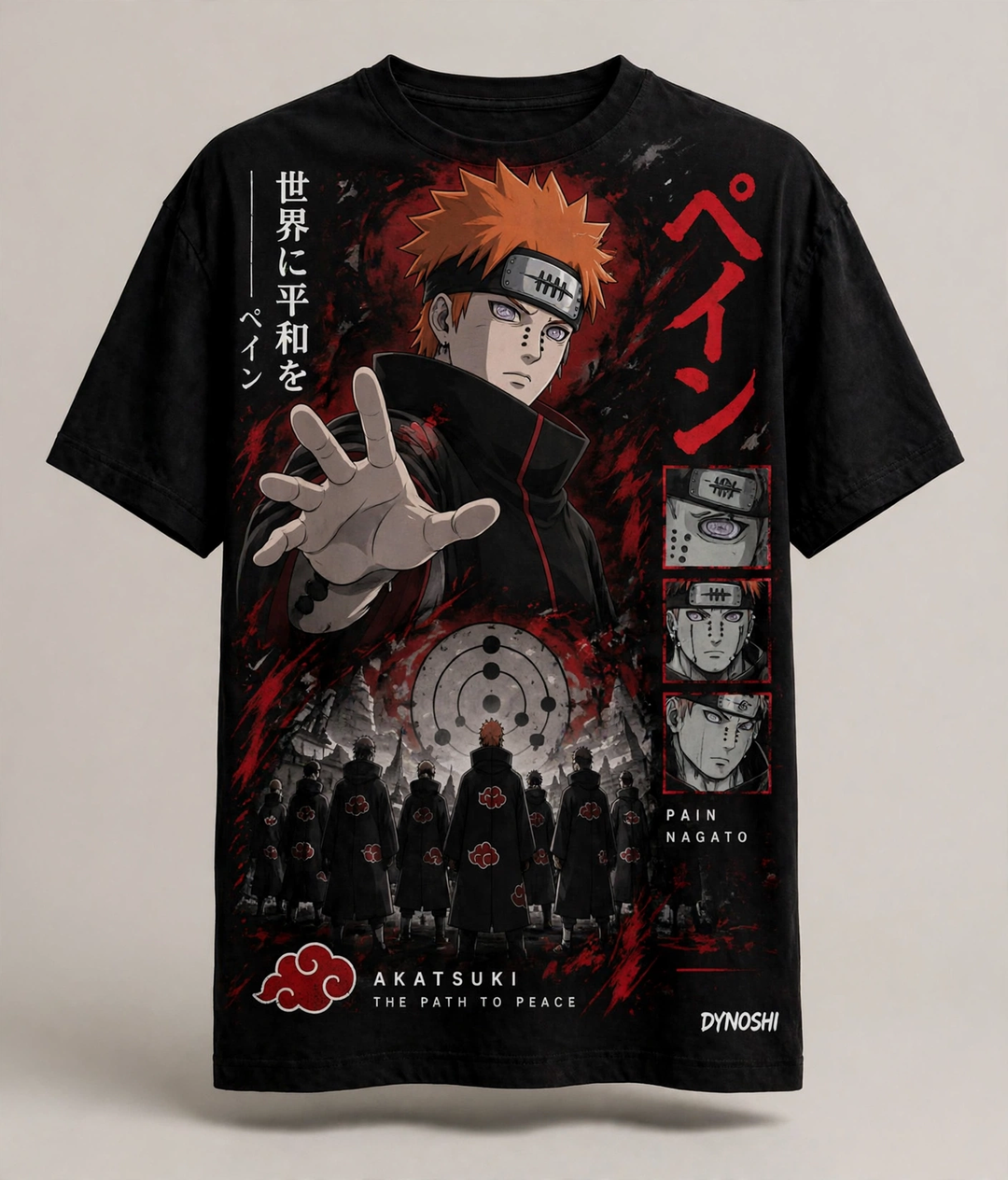 Pain Nagato – Akatsuki 'Path to Peace' Black Tee