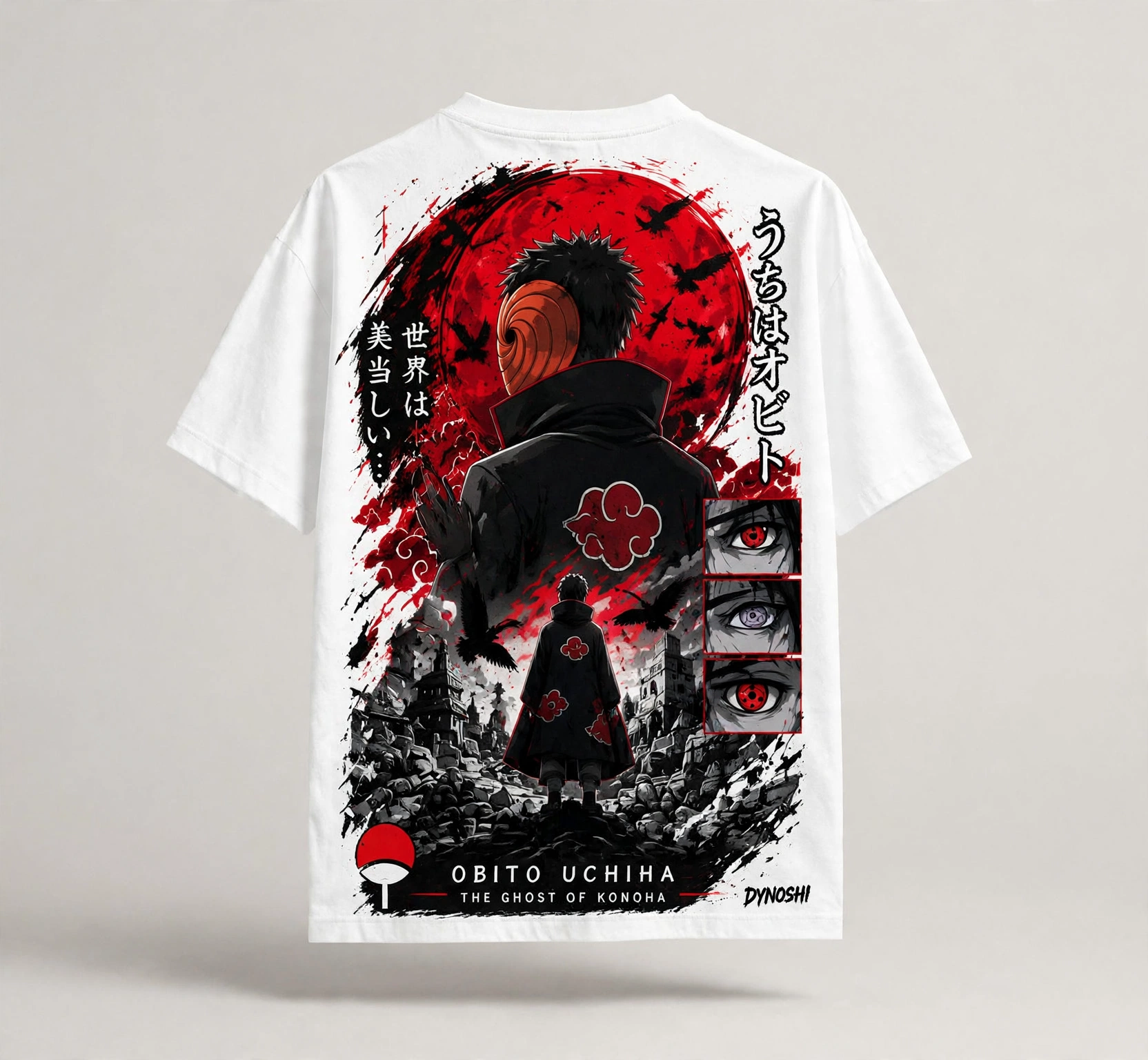 Obito Uchiha – Ghost of Konoha White Tee_0