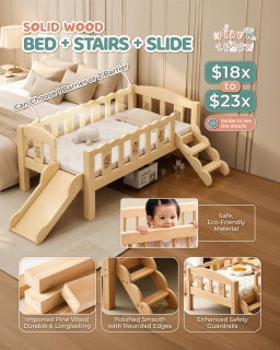 WOODEN BED STAIRS AND SLIDE (PREORDER)