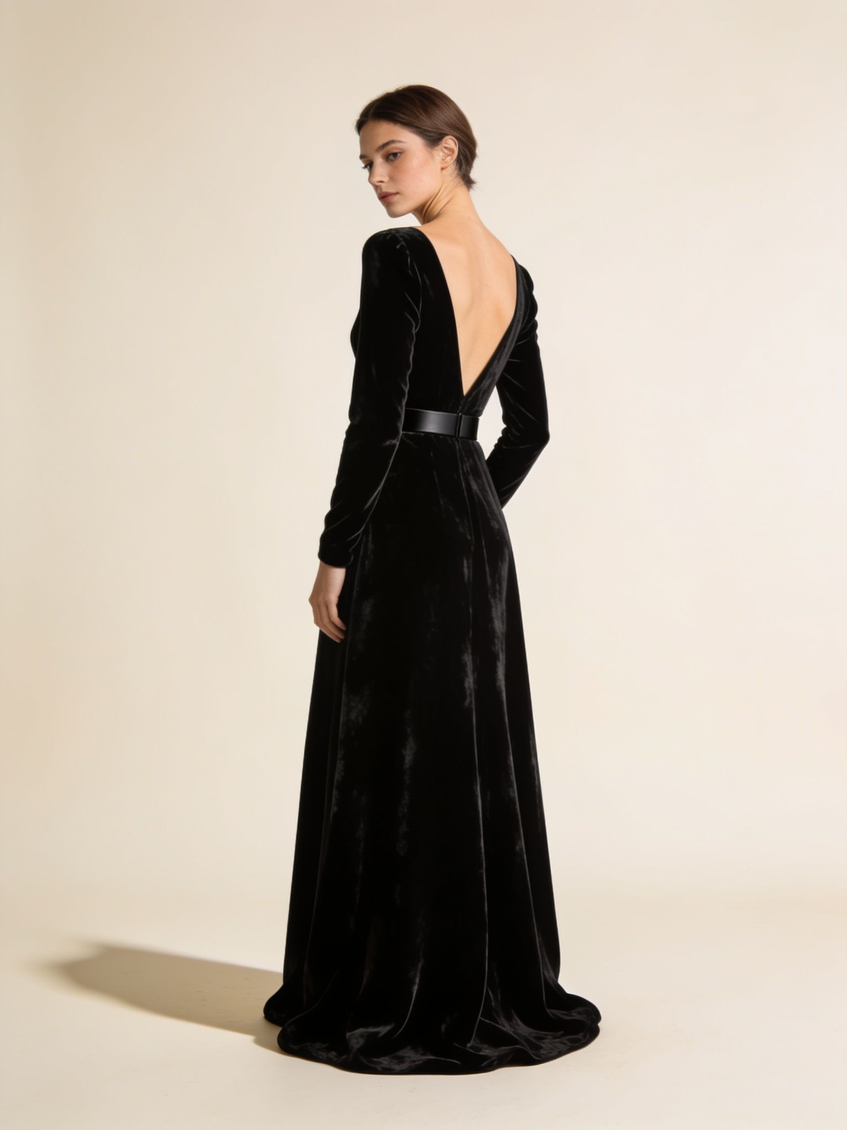 Vestido Sombra · terciopelo negro
