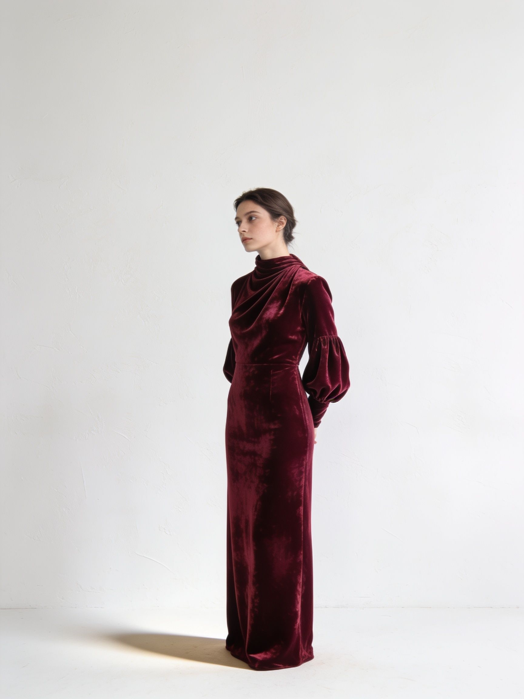 Vestido Umbra · terciopelo vino