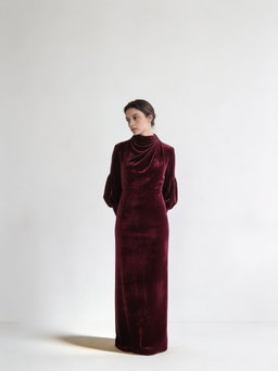 Vestido Umbra · terciopelo vino