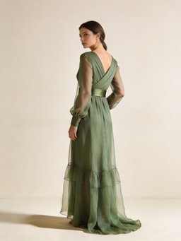 Vestido Alba · chiffon salvia