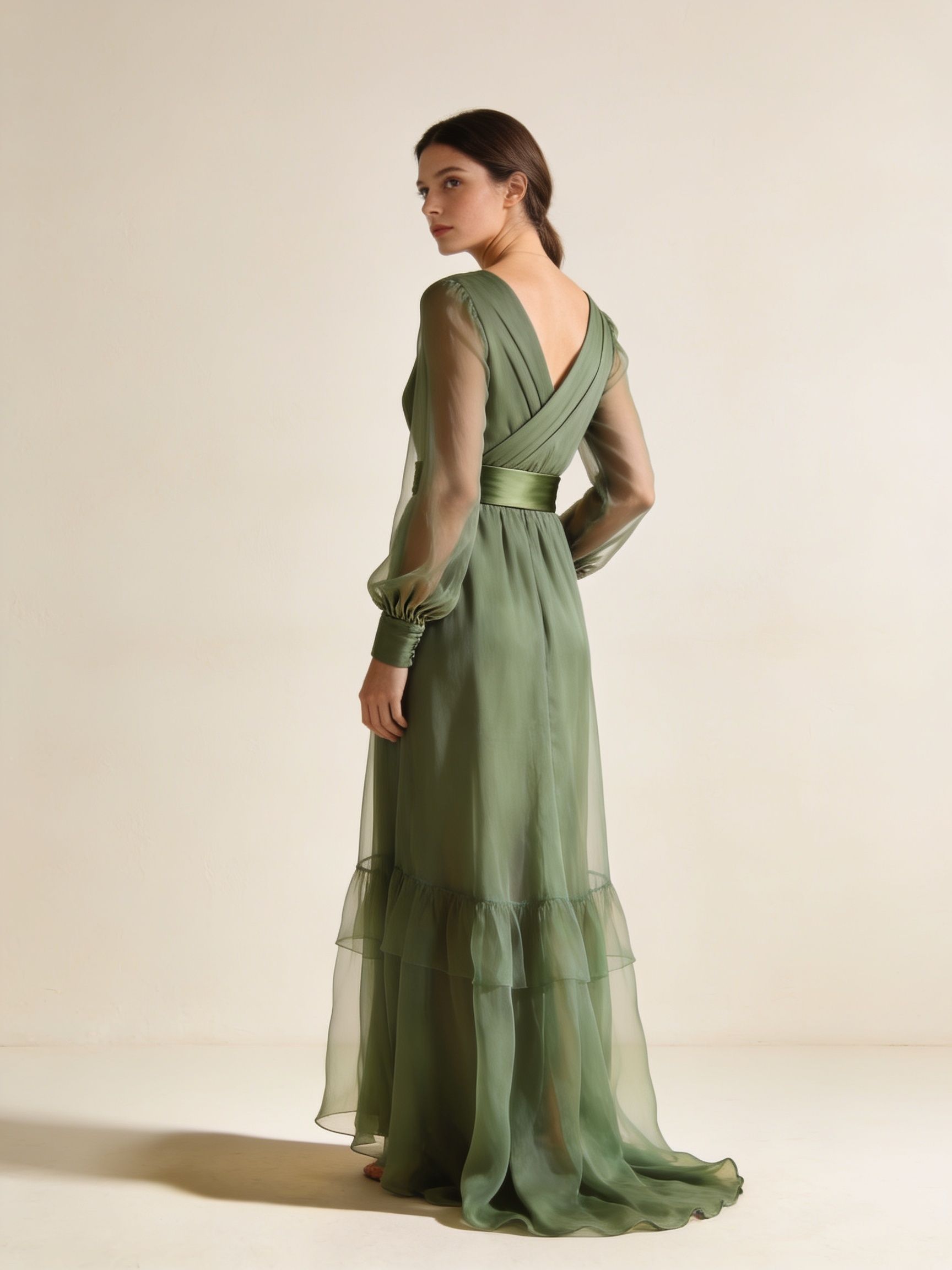 Vestido Alba · chiffon salvia