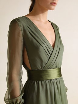 Vestido Alba · chiffon salvia